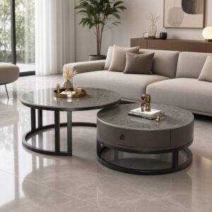 2 in 1 Round Marble Center Table