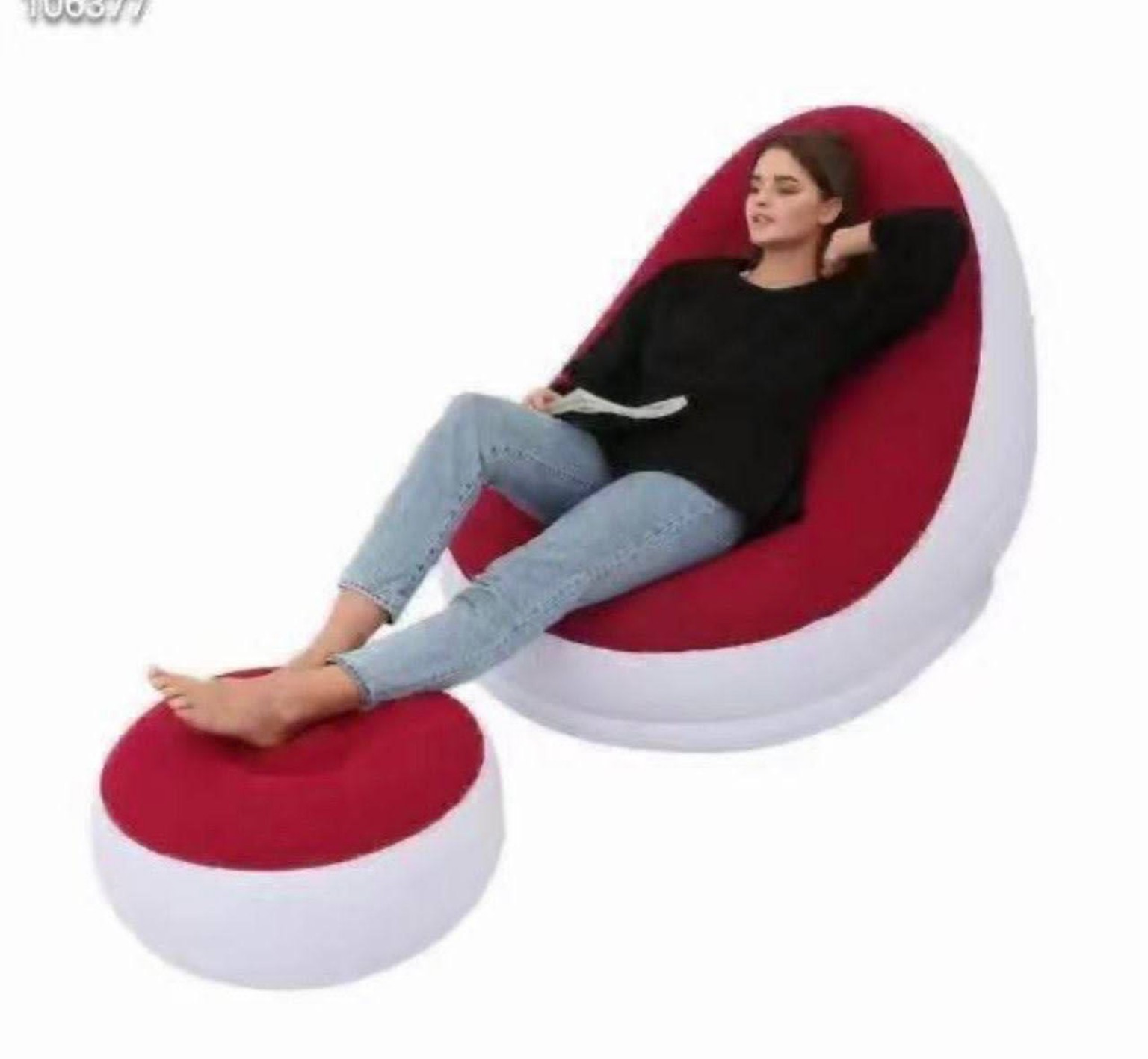 Inflatable Lounge Chair with Ottoman
