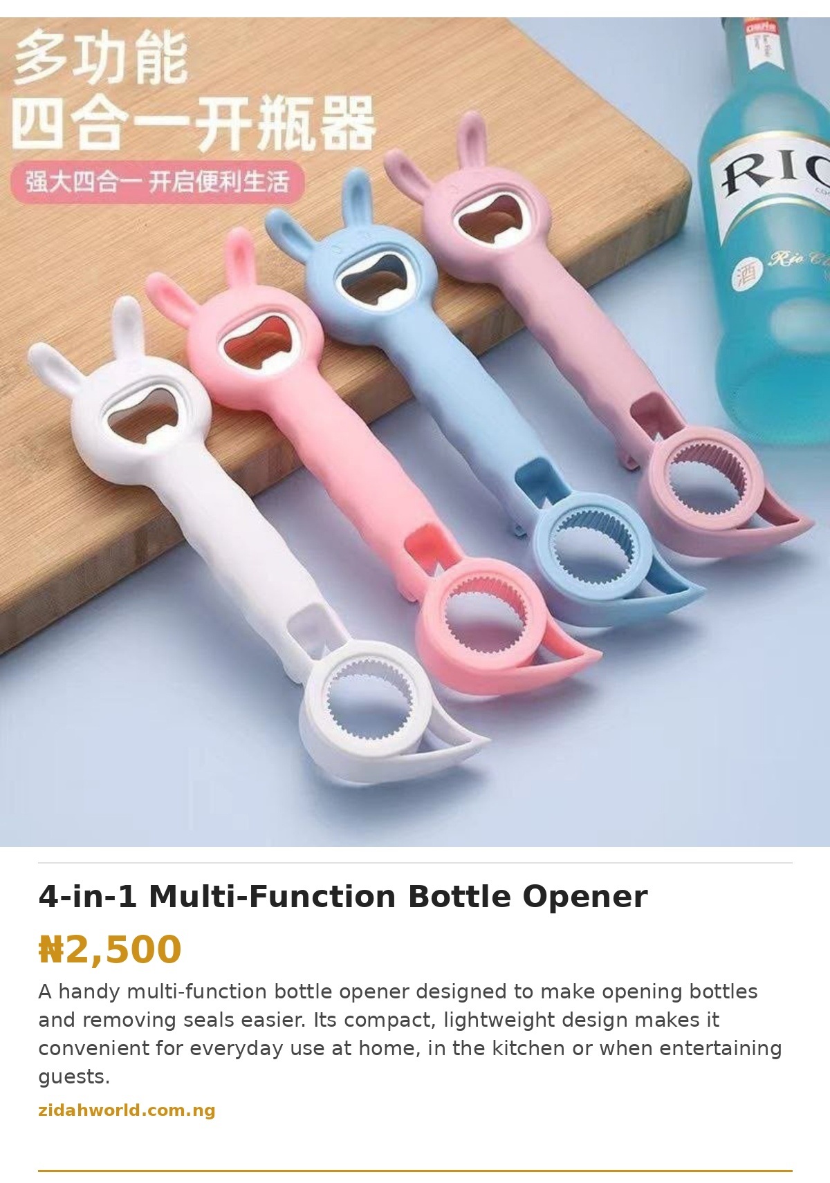 4 in 1 Multi Function Bottle Opener