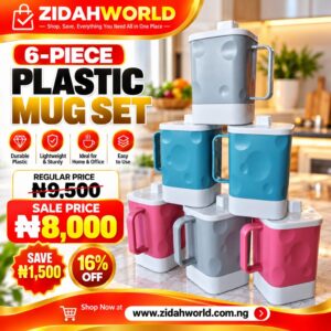 6-Piece Plastic Mug Set