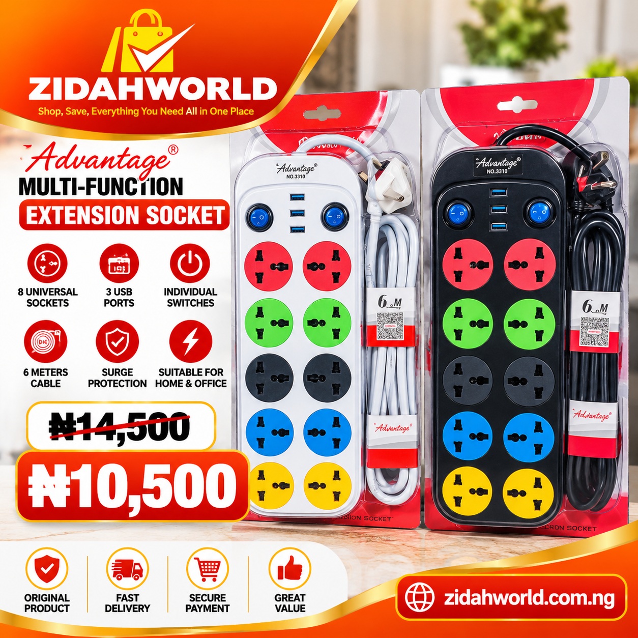 Advantage Multifunction Extension Socket
