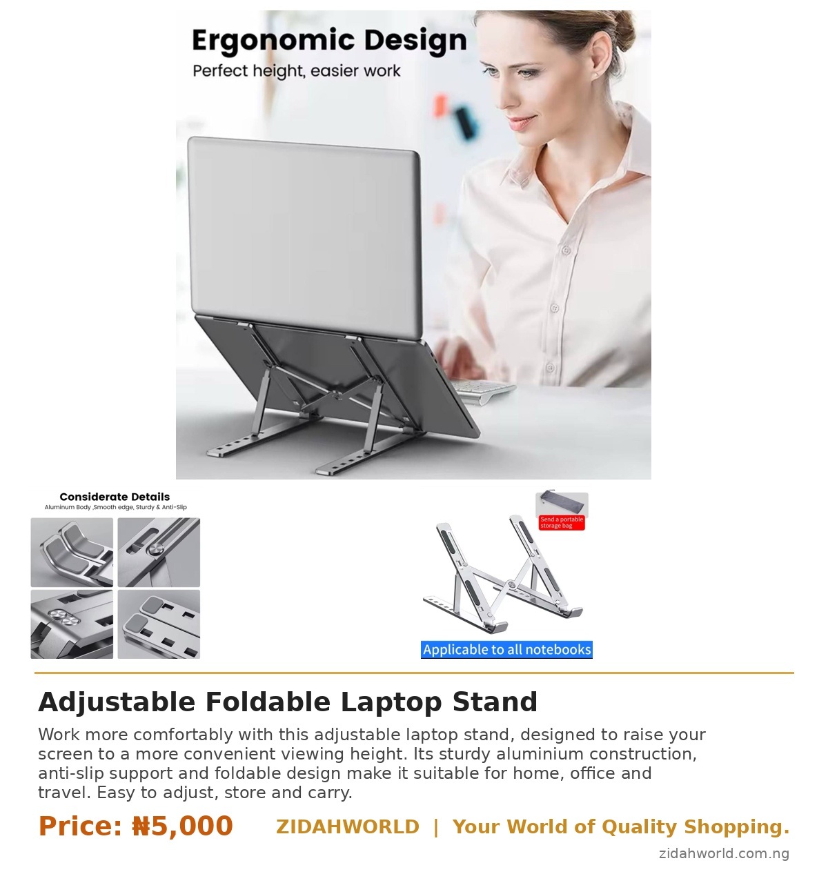 Adjustable Foldable Laptop Stand