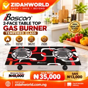 Boscon 2-Face Tabletop Gas Burner - Tempered Glass