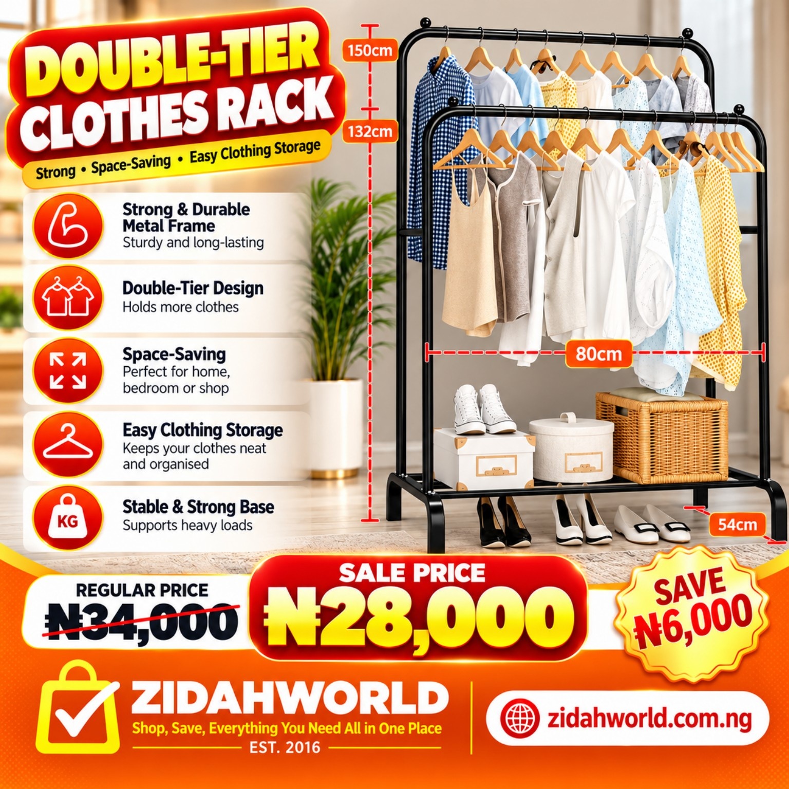 Double-Tier Clothes Rack