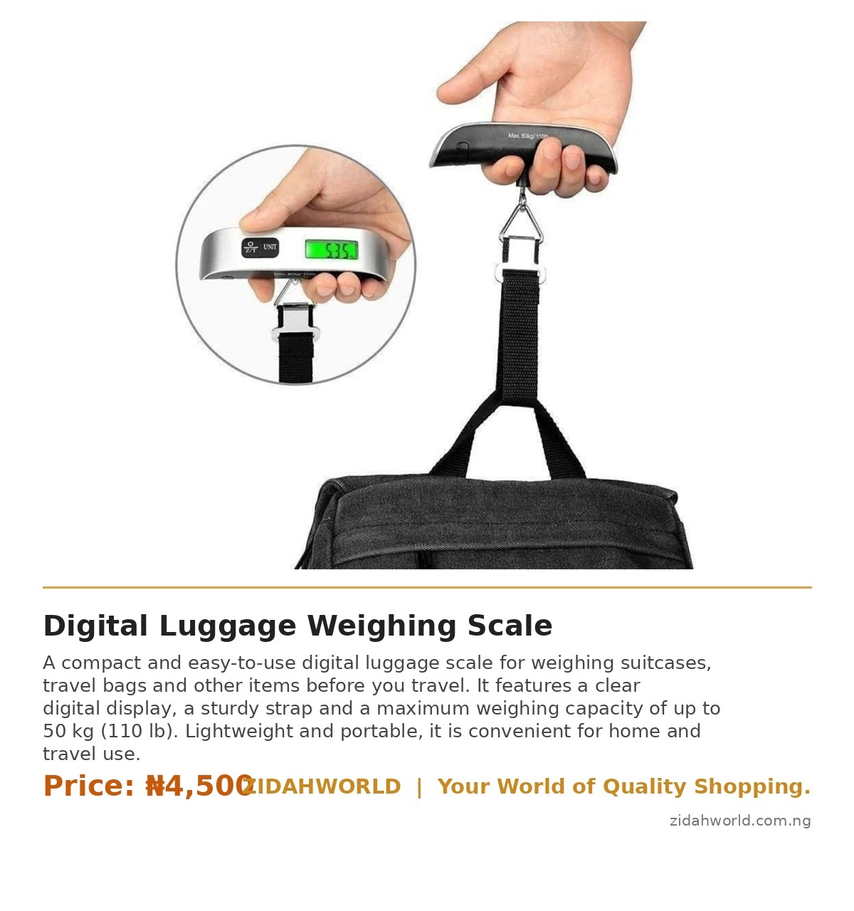 Digital Luggage Weighing Scale Website Slide