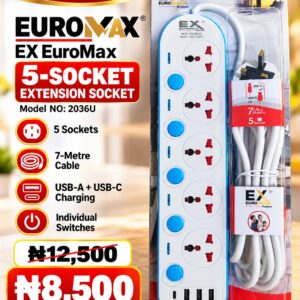 Euromax 5-Socket Extension Board