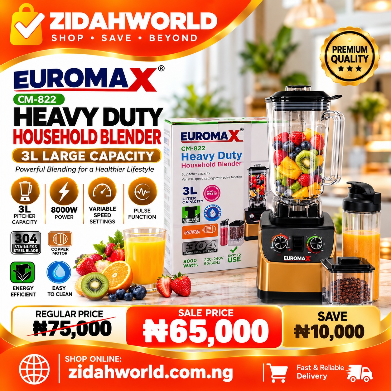 Euromax Heavy-Duty Household Blender