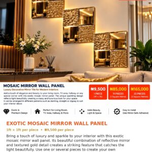 Exotic Mosaic Mirror Wall Panel Narration