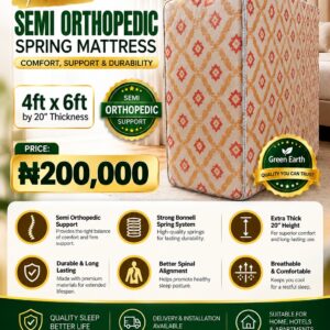 Green Earth Semi-Orthopedic Spring Mattress 4ft x 6ft x 20in