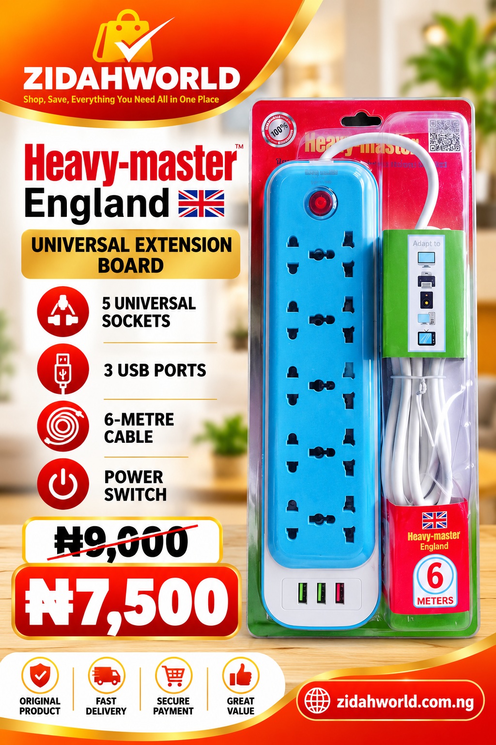 Heavy-Master England Universal Extension Socket – Variant