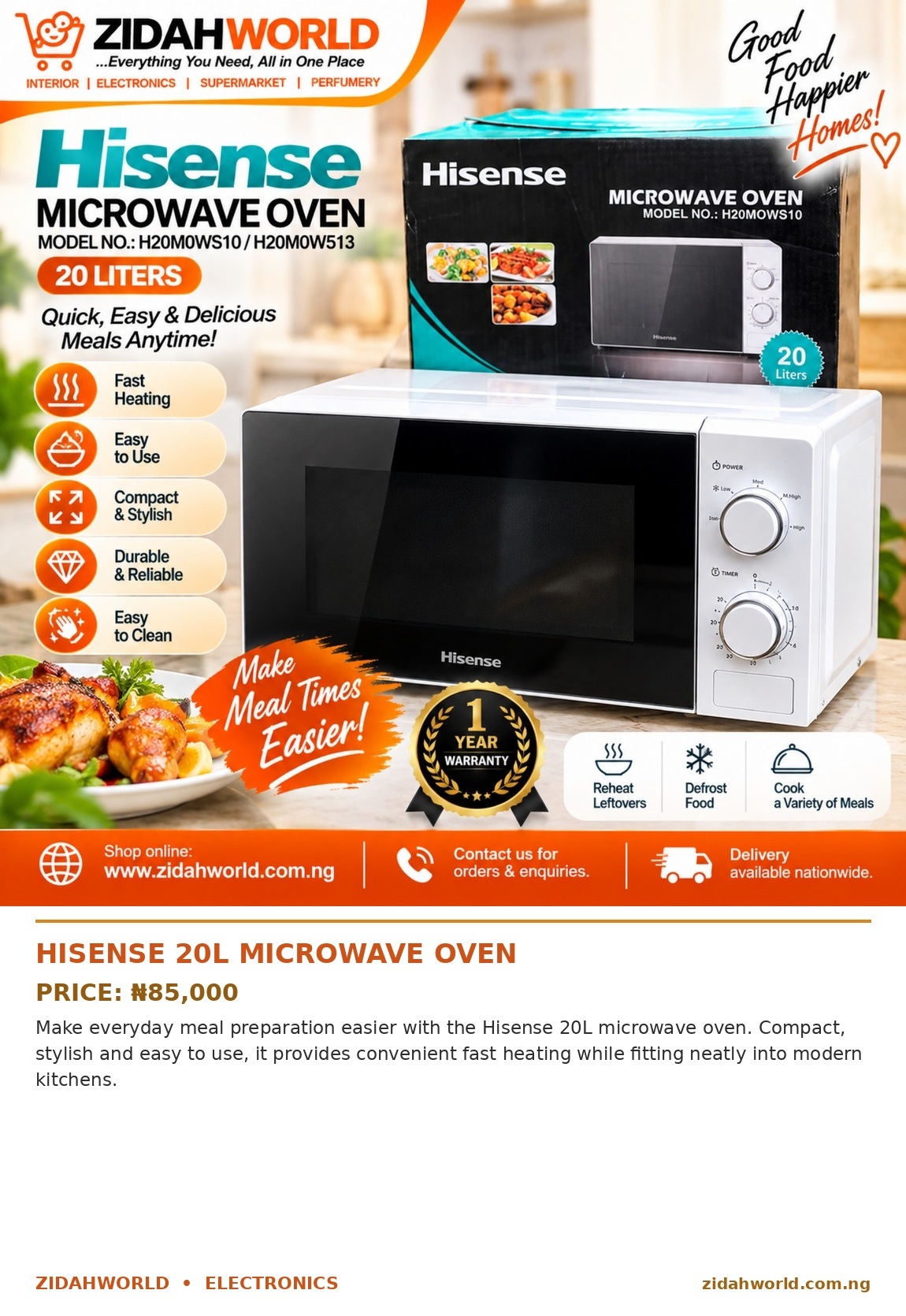 Hisense 20L Microwave Oven
