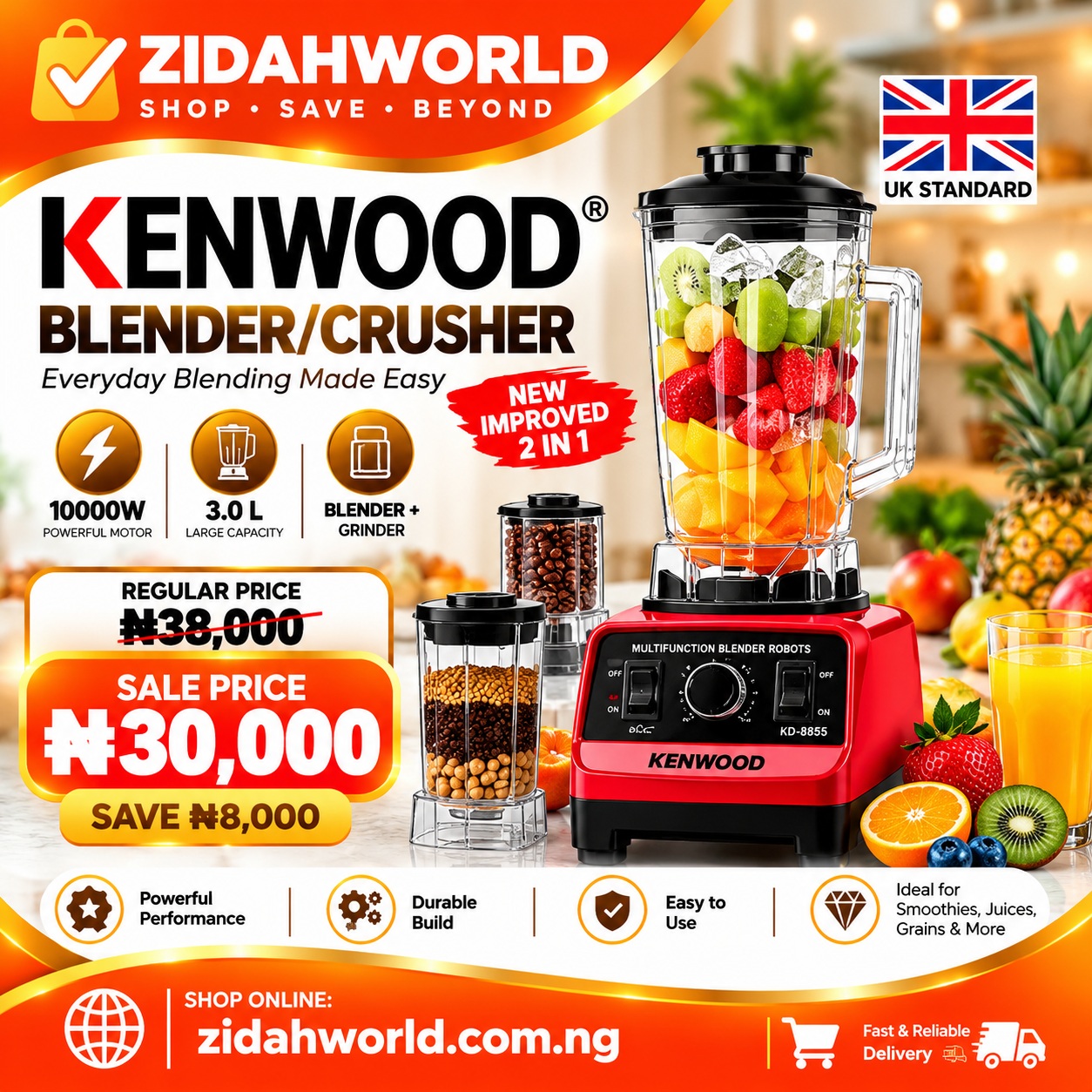 Kenwood Blender/Crusher – 3.0L