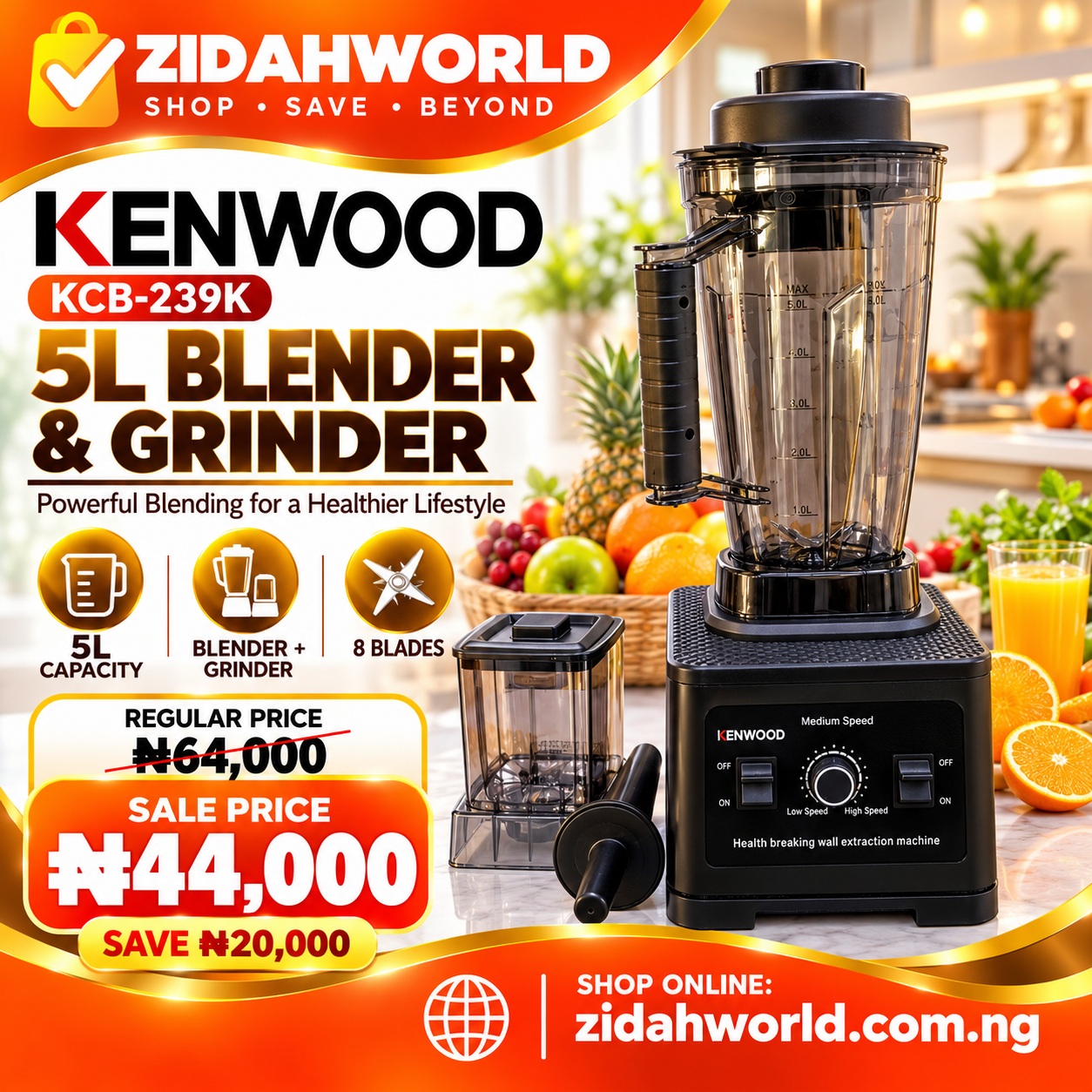 Kenwood KCB-239K 5L Blender and Grinder