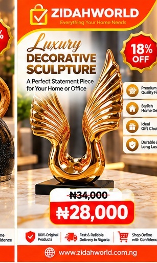 Luxury Decorative Sculpture Gold Fan