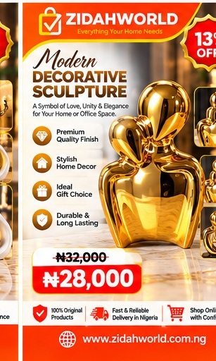 Modern Decorative Sculpture Gold Figure