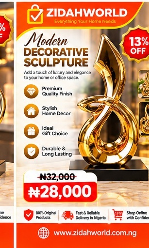 Modern Decorative Sculpture Gold Knot