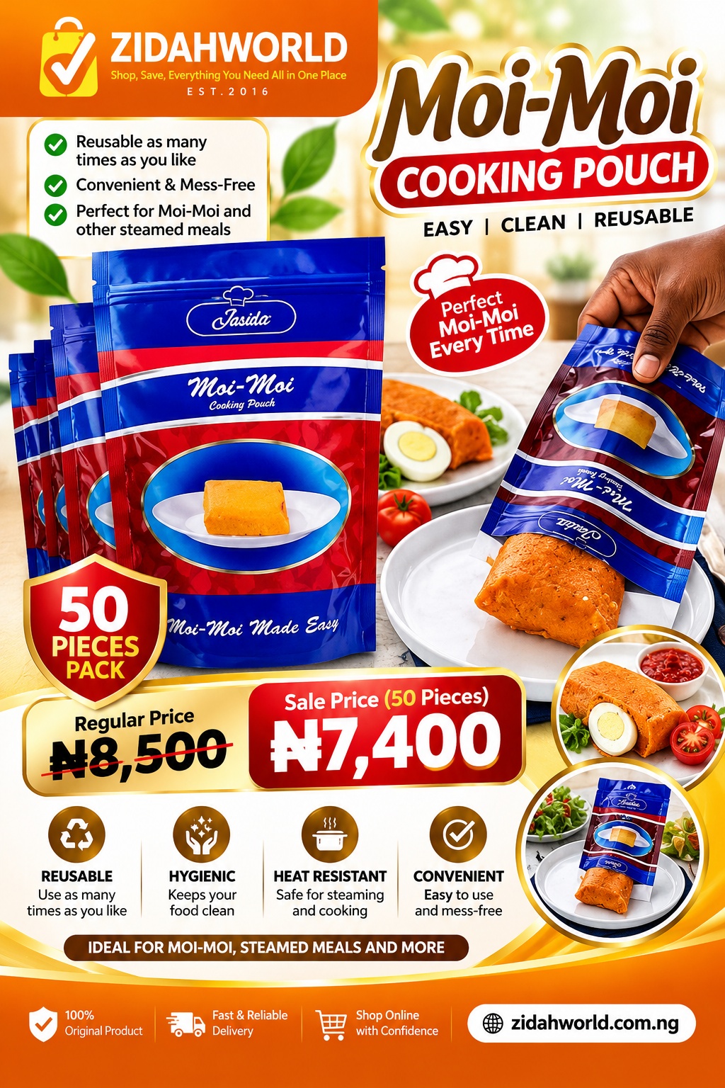 Moi-Moi Cooking Pouch – 50 Pieces