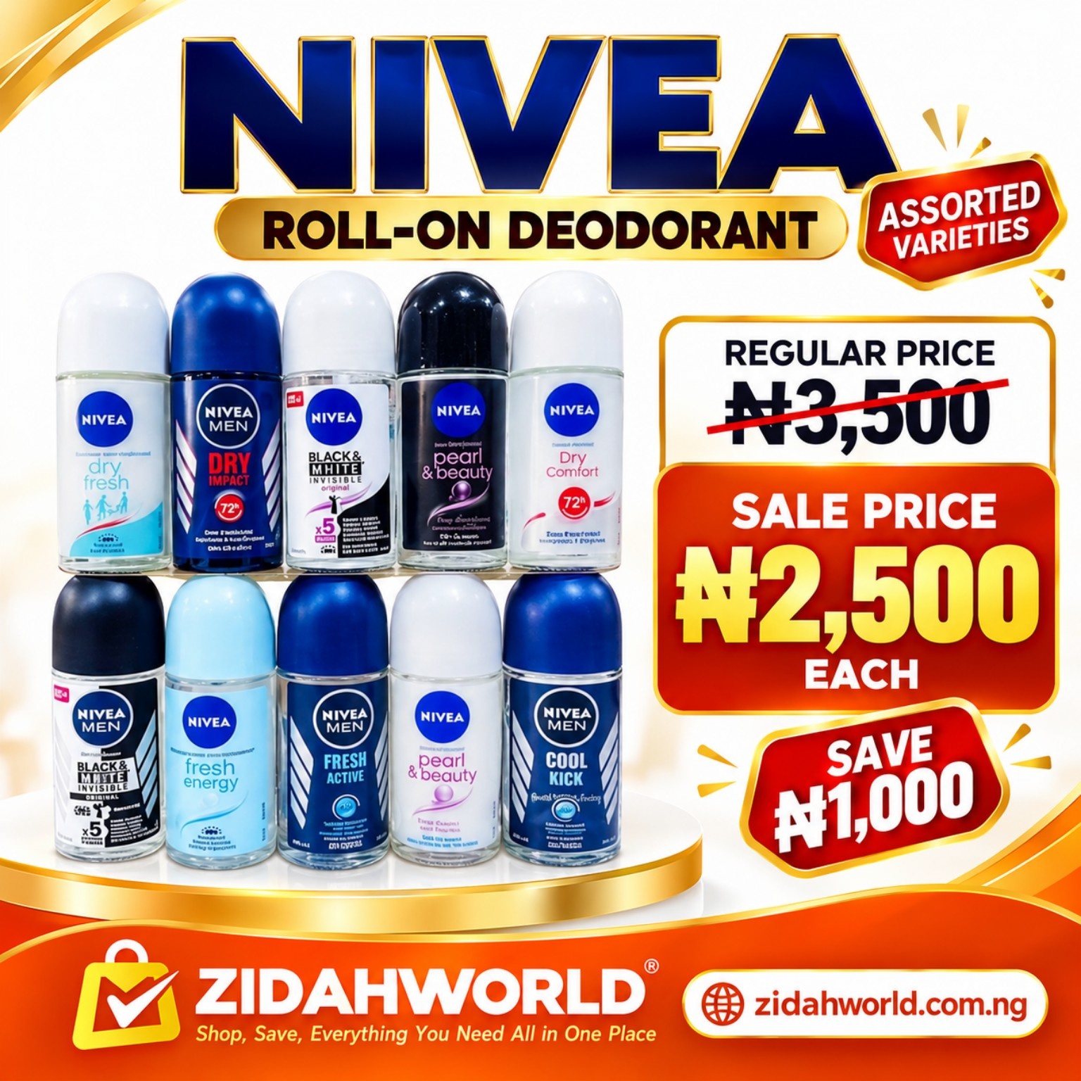 Nivea Roll-On Deodorant Assorted Varieties