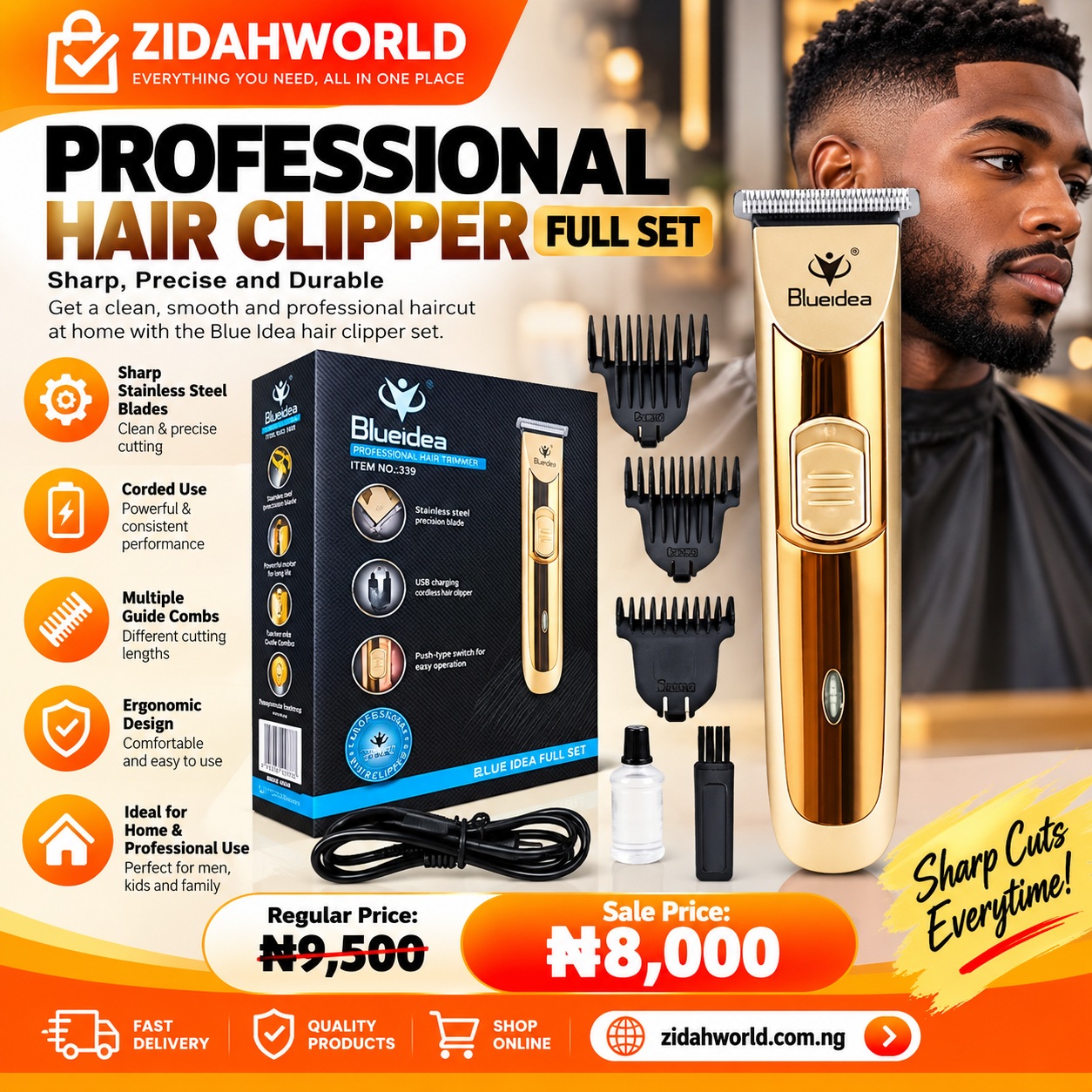 Professional Hair Clipper Full Set