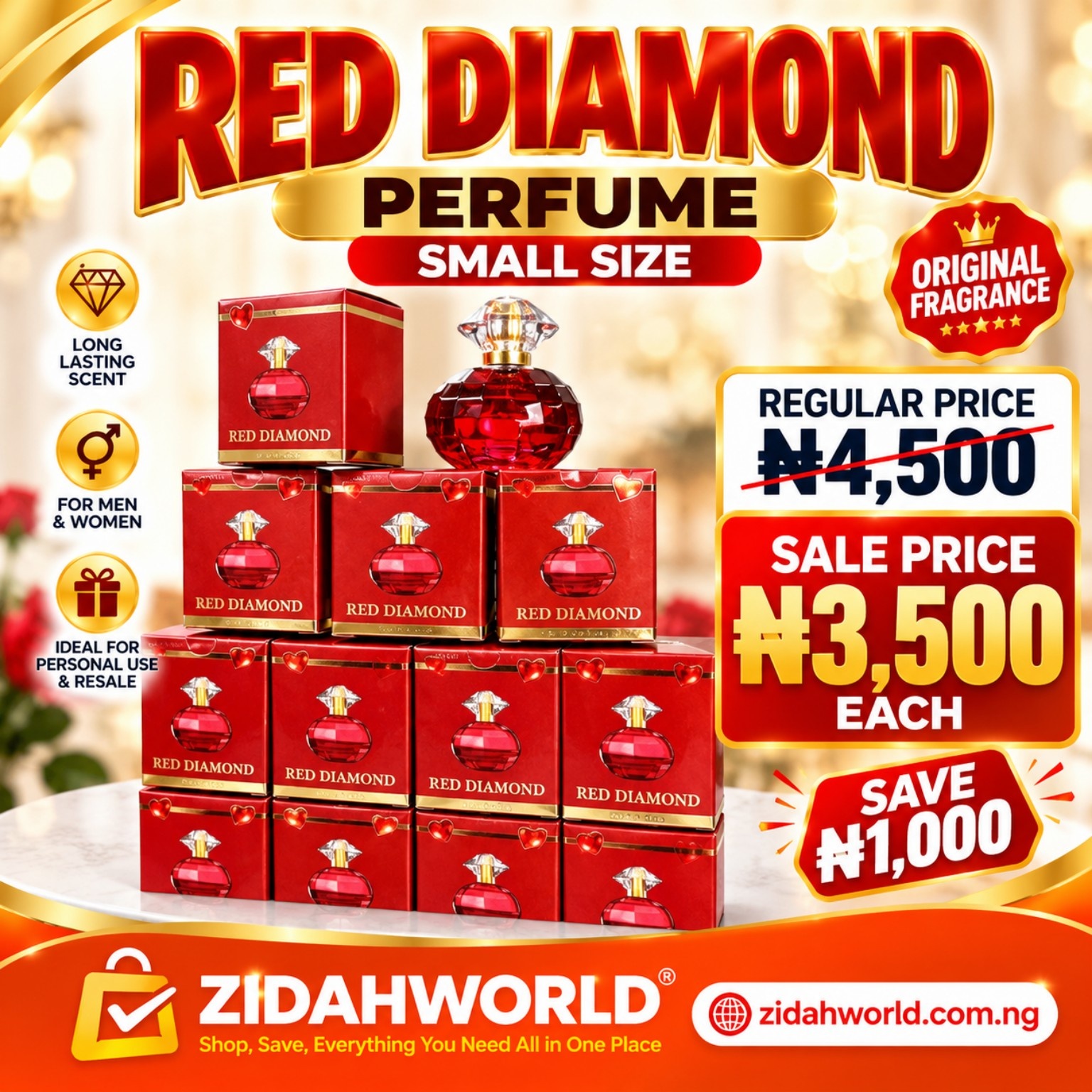 Red Diamond Perfume Small Size