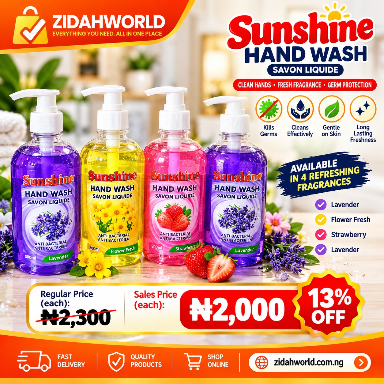 Sunshine Hand Wash Assorted Fragrances