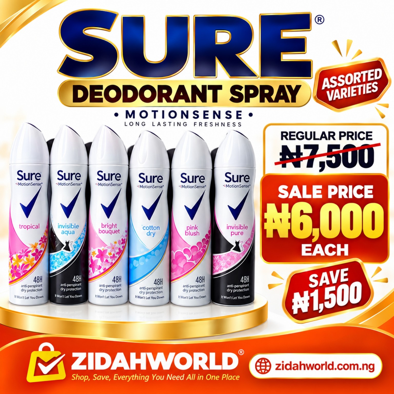 Sure Deodorant Spray Assorted Varieties