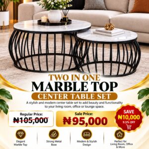 Two in One Marble Top Center Table Set
