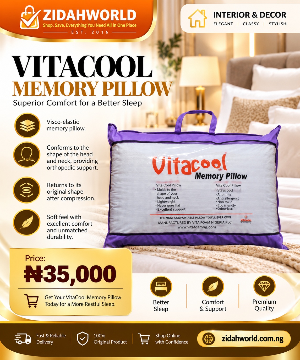 Vitacool Memory Pillow