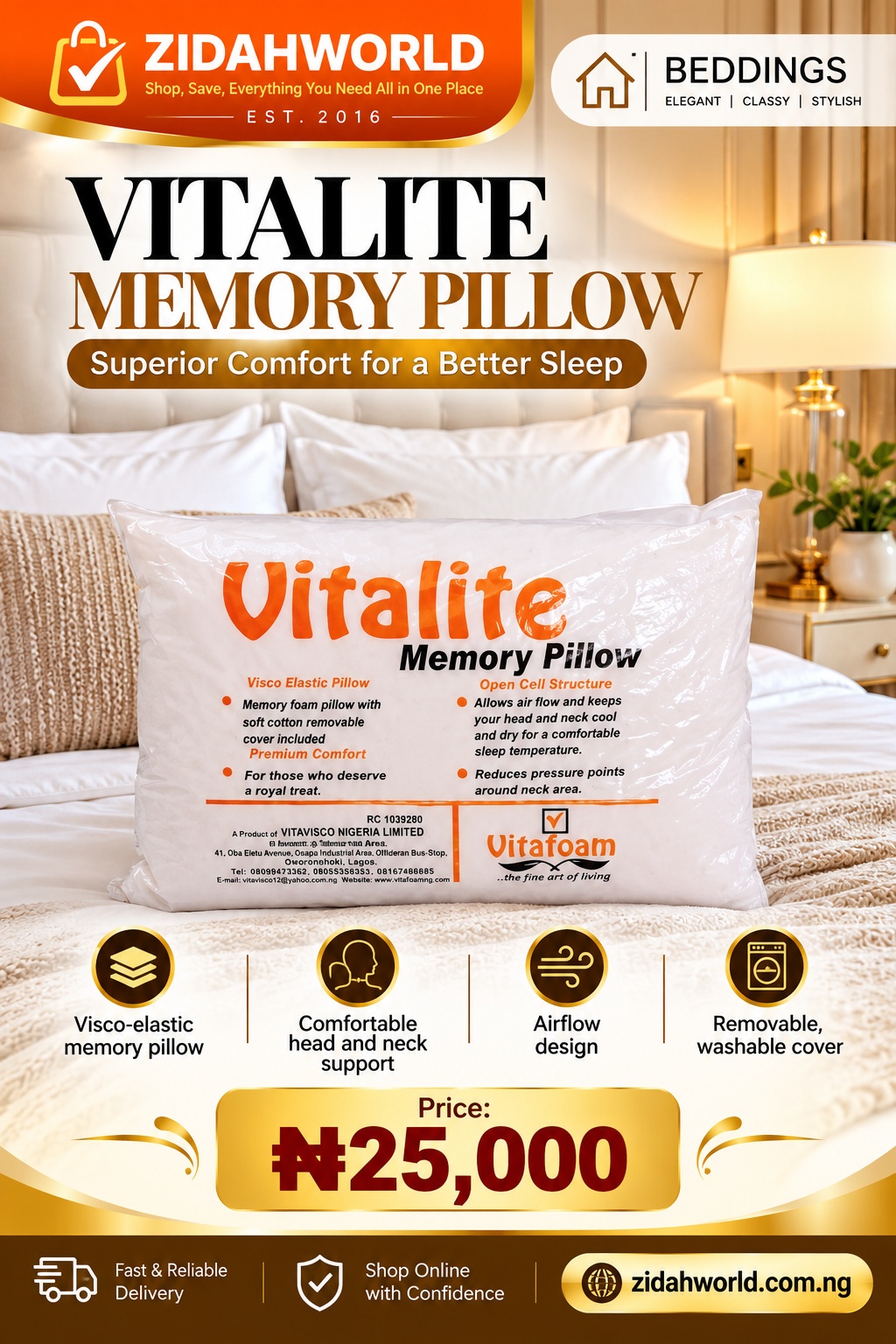 Vitalite Memory Pillow