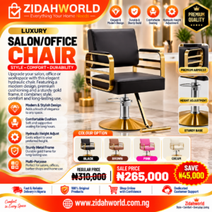 Luxury Salon/Office Chair - Black & Gold