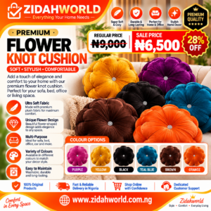 Premium Flower Knot Cushion - Assorted Colours