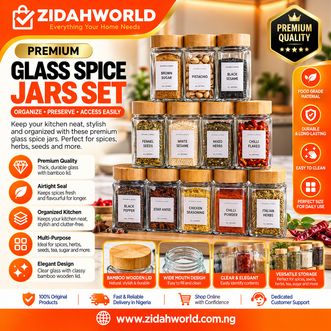 Glass Seasoning Dispenser Set