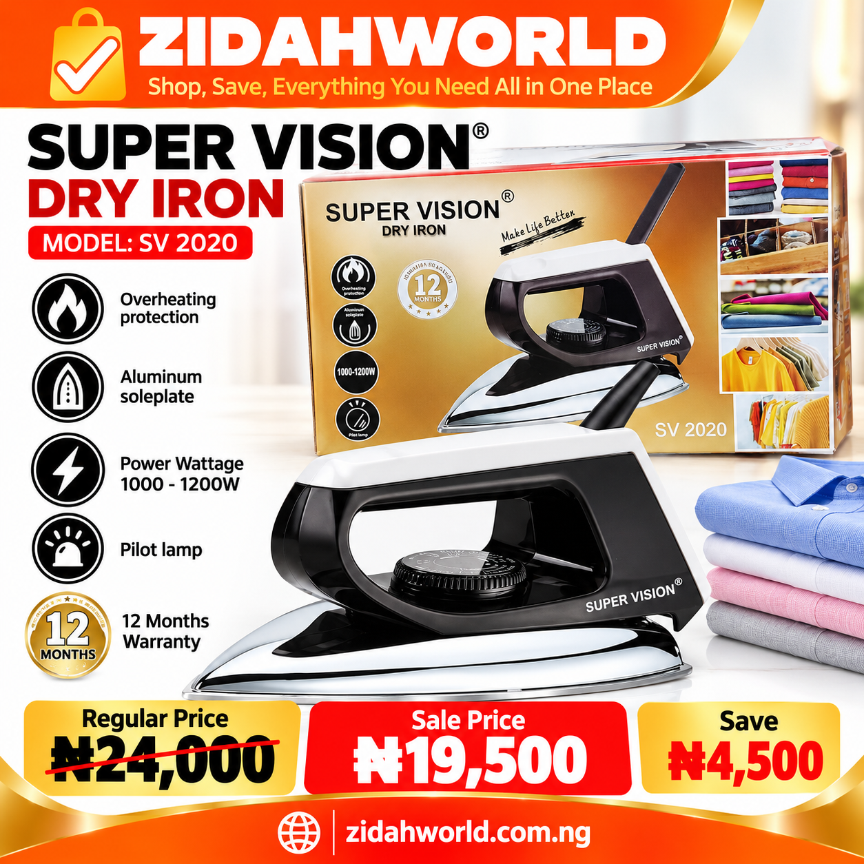 Super Vision Dry Iron SV-2020